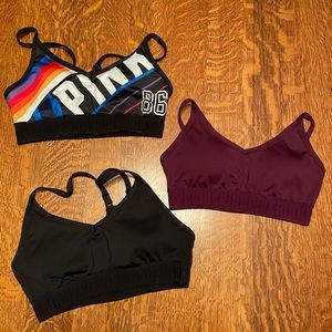 3 PACK!! PINK sports bras.